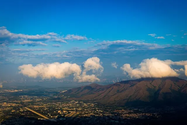 Tai Mo Shan above the clouds at golden hour