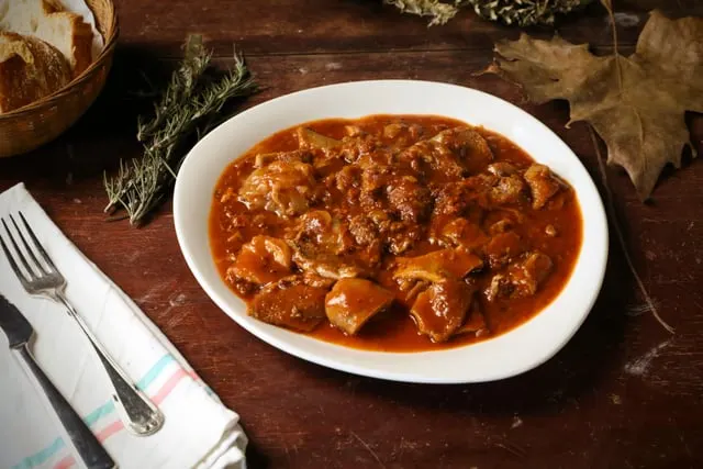 Typical Roman-style tripe with tomato