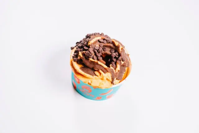 Typical artisan gelato, two-scoop cone or cup